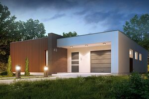 Jednopodlažný rodinný dom s garážou - moderný dizajn - projekt Zx49