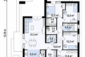 Moderný rodinný dom so sedlovou strechou - projekt Z460