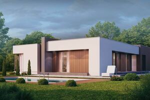 Jednopodlažný rodinný dom s garážou - moderný dizajn - projekt Zx49