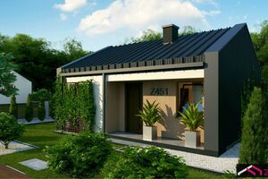 Malý moderný dom so štítovou strechou - projekt Z451
