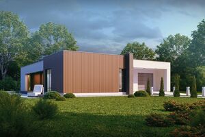 Jednopodlažný rodinný dom s garážou - moderný dizajn - projekt Zx49